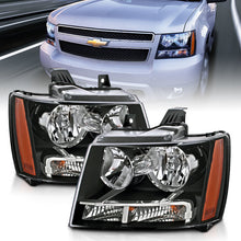 Cargar imagen en el visor de la galería, ANZO 2007-2014 Chevrolet Tahoe/Suburban Crystal Headlights Black