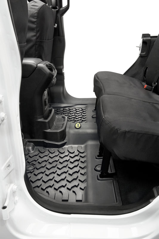 Bestop Floor Liners - Rear - Black — Fits '18-22 Jeep Wrangler JL 4-Door (Exc. 4XE)
