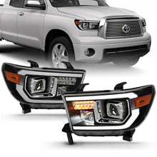 Cargar imagen en el visor de la galería, ANZO 2007-2014 Toyota Tundra Projector Light Bar H.L Black Amber(Led High Beam) (Halogen Version)