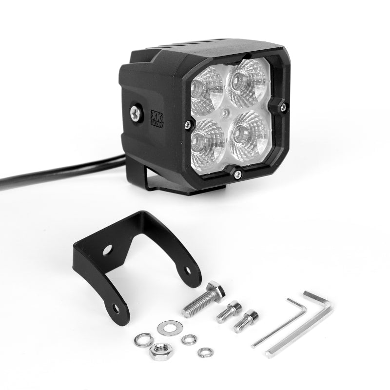 XK Glow XKchrome 20w LED Cube Light w/ RGB Accent Light - Flood Beam (XK065001-FL)
