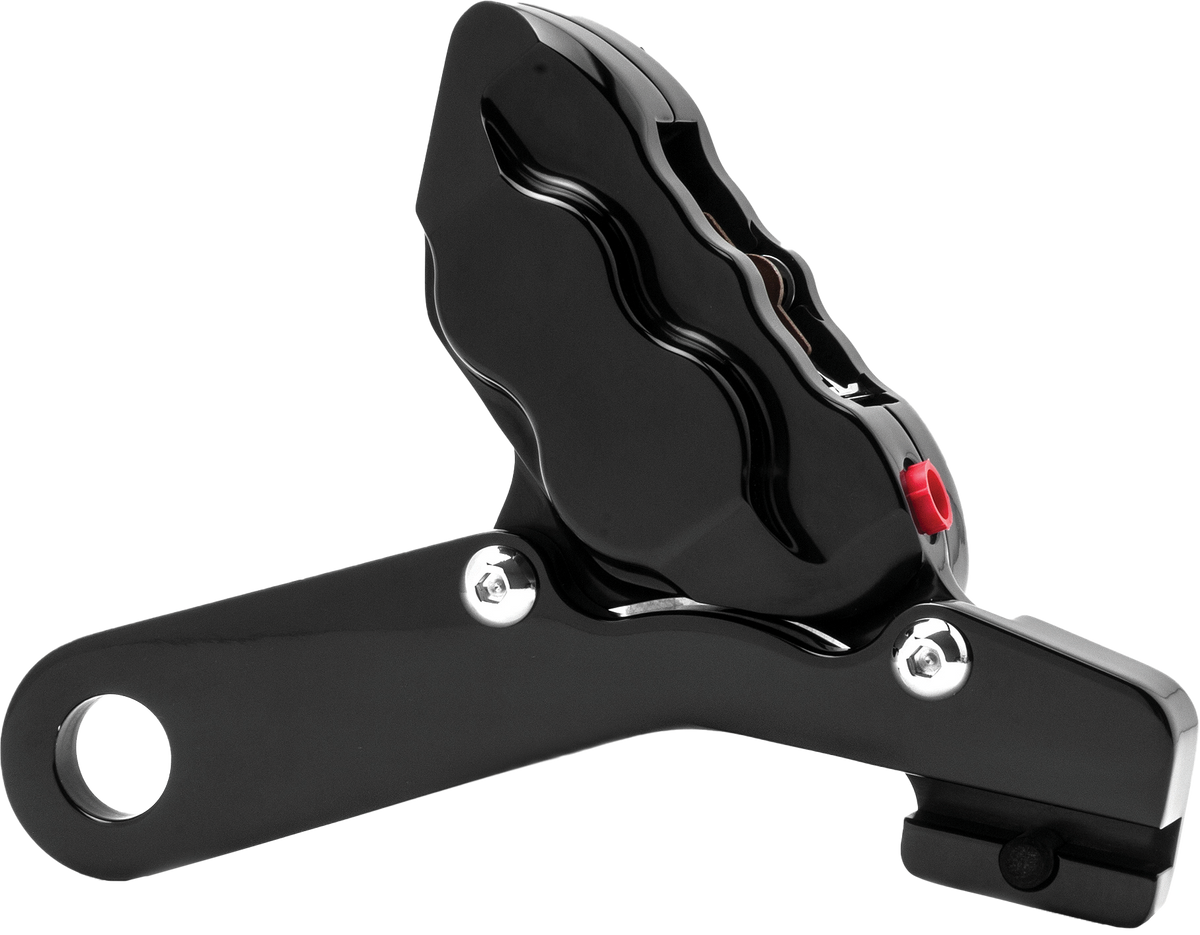 Hawg Halters INC 4 Pist Rear Caliper KIT Black 25MM FLT 08-UP (RKHTAB548)