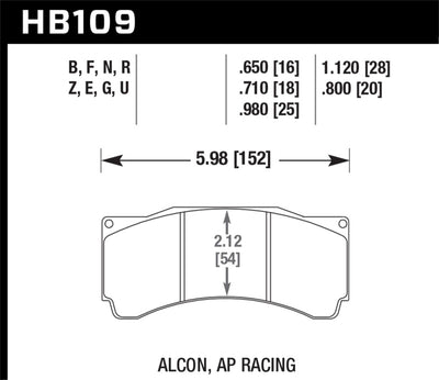 Hawk Performance AP Racing DTC-60 Rear Race Brake Pads