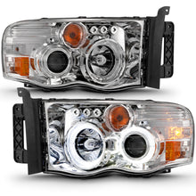 Cargar imagen en el visor de la galería, ANZO 2002-2005 Dodge Ram 1500 Projector Headlights w/ Halo Chrome Clear Amber