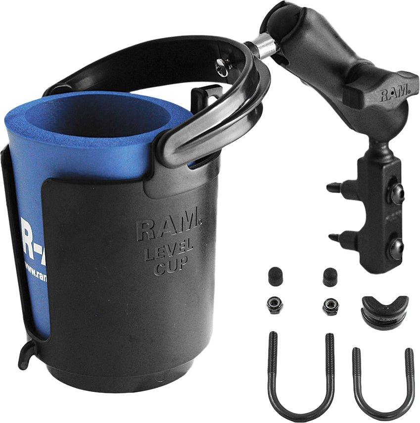 RAM Brake/Clutch Reservoir Mount w/Self-Leveling CUP Holder (RAM-B-132-309)