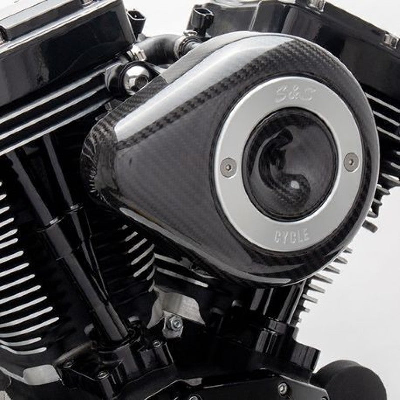 S&S Cycle Stealth Air Cleaner Kit w/ Carbon Fiber Cover — Fits 2017+ Harley-Davidson M8 Models