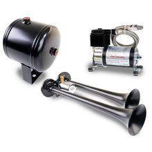 Cargar imagen en el visor de la galería, Kleinn Dual Black Horn Kit w/ 120 PSI Air Compressor / 0.5 gal Air Tank