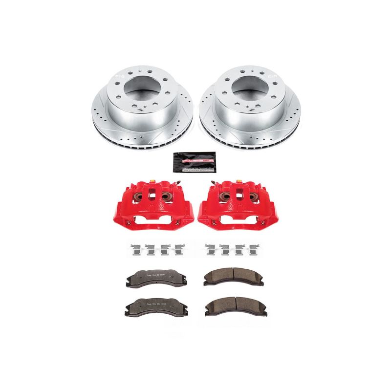 PowerStop Z36 Truck & Tow Rear Brake Kit w/ Powder Coated Calipers — Fits 2011-2019 Chevrolet Silverado 3500 HD, 2011-2014 Silverado 2500 HD, 2011-2019 GMC Sierra 3500 HD, 2011-2014 Sierra 2500 HD