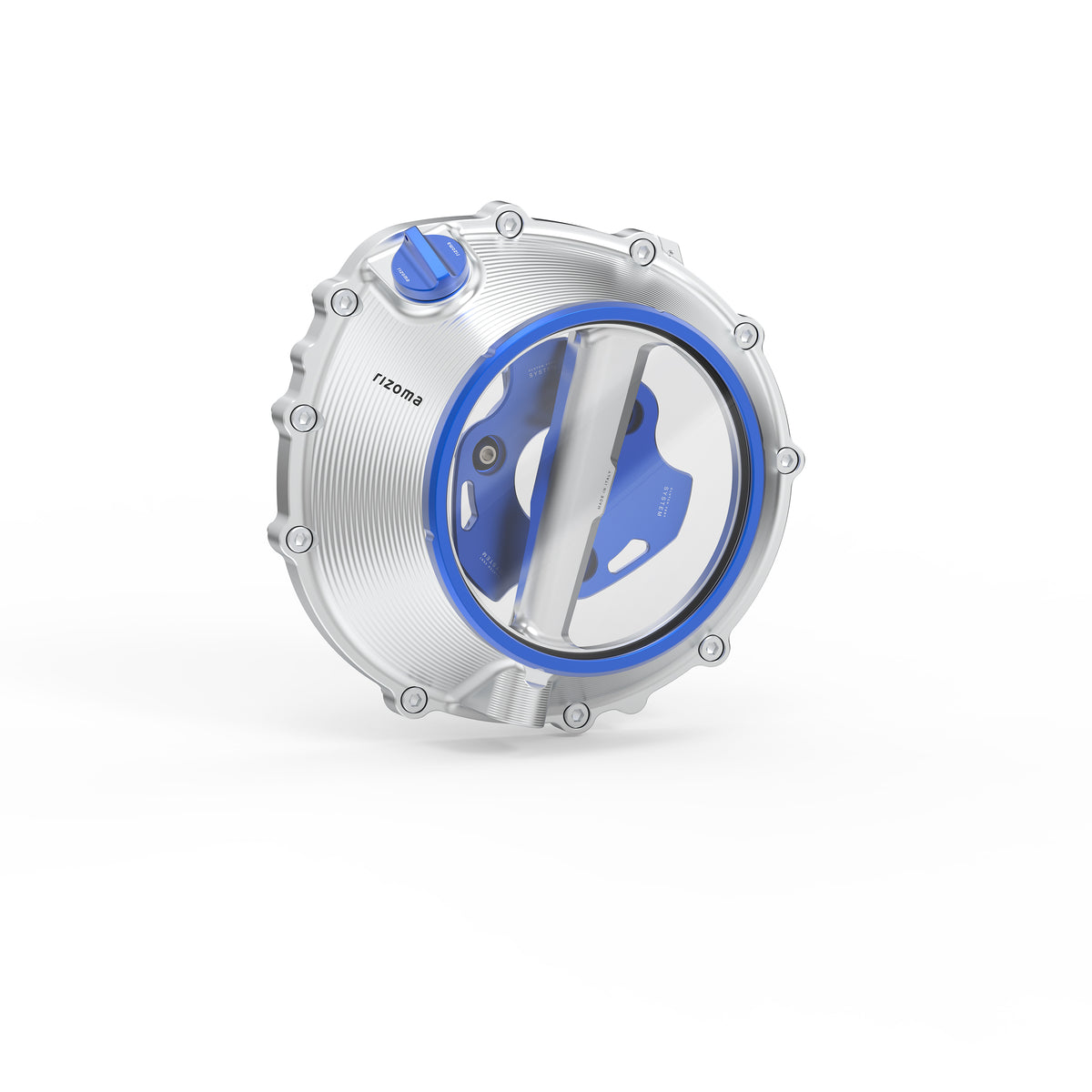 Rizoma Clutch Cover Silver/Blue BMW (ZBW109A)