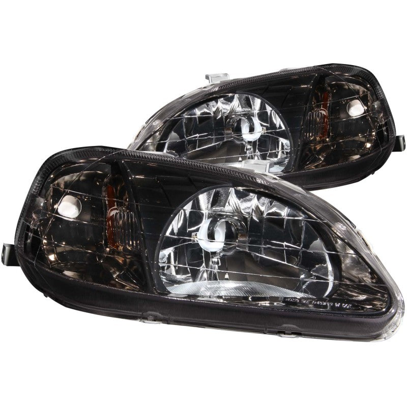 Faros delanteros de cristal para Honda Civic ANZO 1999-2000 en gris metalizado