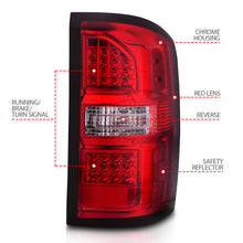 Cargar imagen en el visor de la galería, ANZO 2014-2018 GMC Sierra LED Tail Lights Black Housing Red/Clear Lens