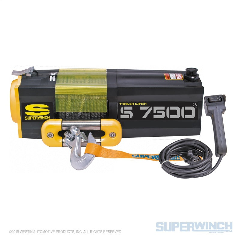 Cabrestante Superwinch S7500 de 7500 libras, 12 V CC, 5/16 in x 54 ft, cable de acero