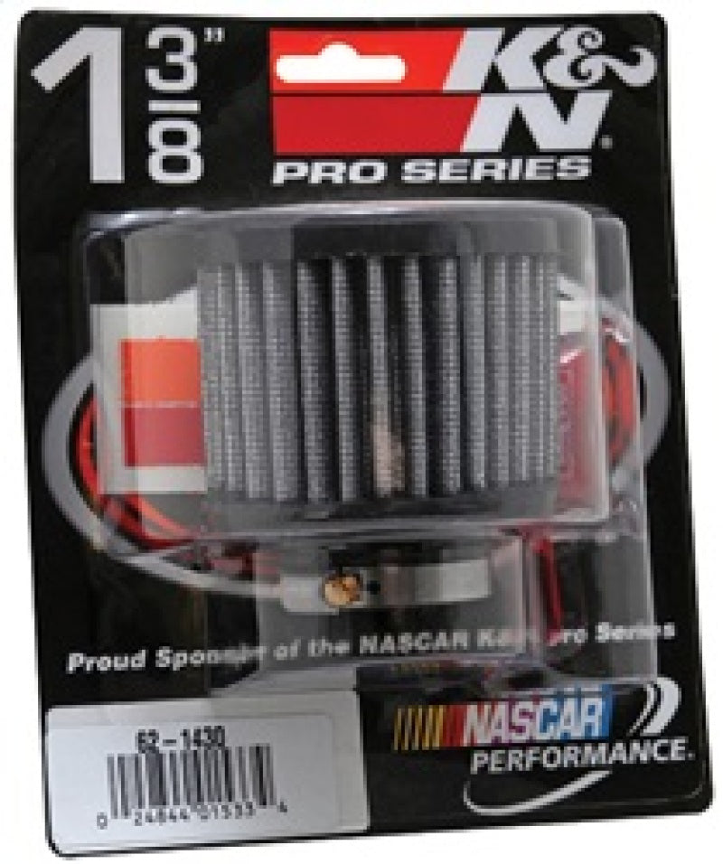K&N 62-1430 Crankcase Vent Filter — 1.375in Flange ID x 3in OD x 2.5in H Cotton Gauze