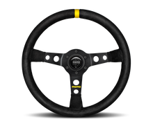 Cargar imagen en el visor de la galería, Momo MOD07 Steering Wheel 350 mm -  Black Suede/Black Spokes/1 Stripe