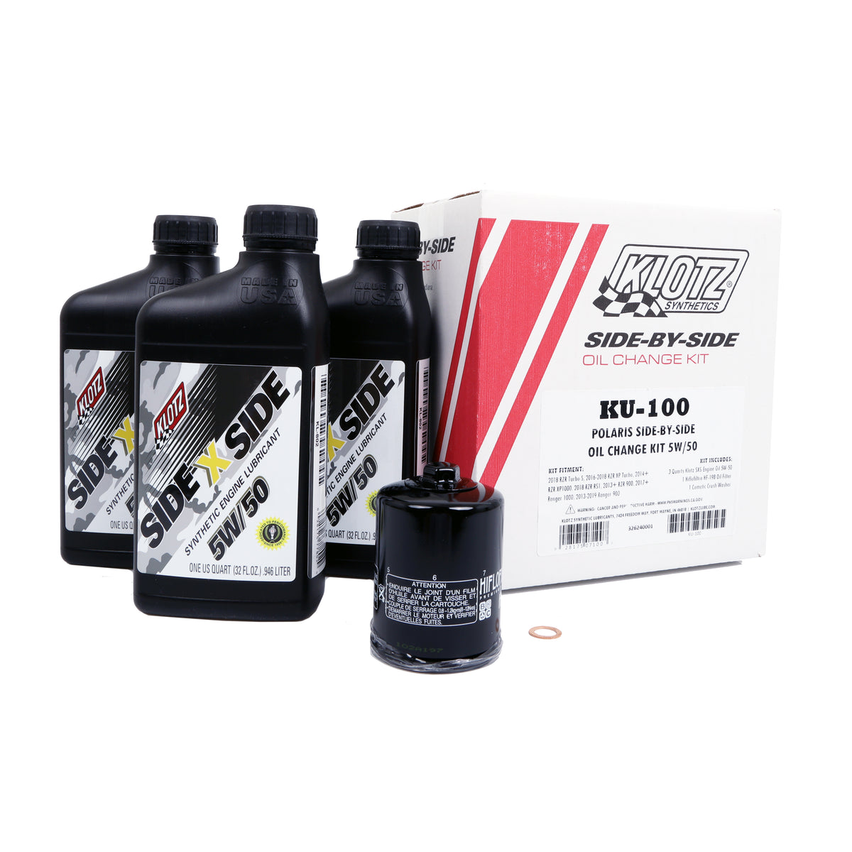 Klotz Sidexside OIL Change KIT 5W50 /w OIL Filter POL (KU-100)