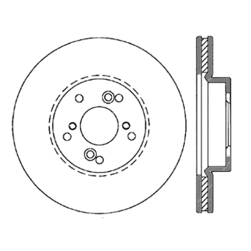 StopTech Slotted & Drilled Left Front Rotor — Fits Nissan 370Z, Acura CL, TSX, Honda Accord