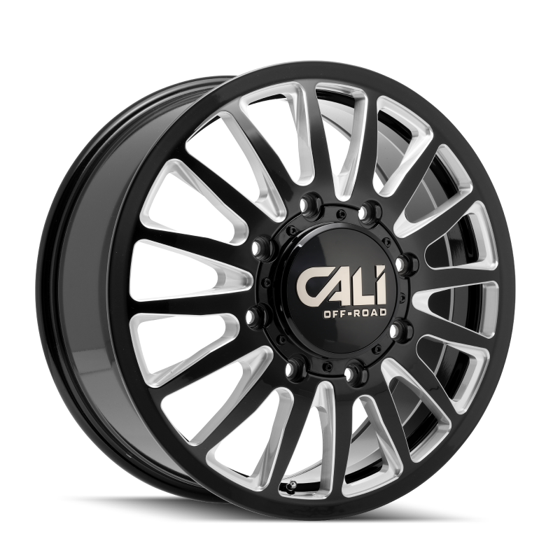 Cali Off-Road 9110D Summit Dually 22x8.25 / 8x165.1 BP / 115mm OS / 121.3mm Hub Gls Blk Mill Wheel (9110D-22881BMF115)