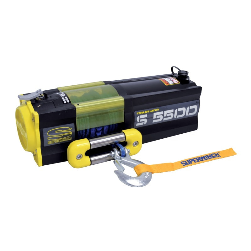 Cabrestante Superwinch S5500 de 5500 libras, 12 V CC, 1/4 pulg. x 60 pies, cuerda sintética