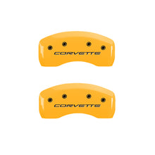 Cargar imagen en el visor de la galería, MGP 4 Caliper Covers Engraved Front &amp; Rear C5/Corvette Yellow finish black ch