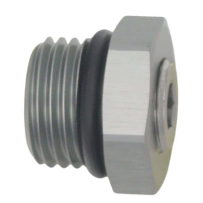 DeatschWerks 6AN ORB Plug Fitting w/ 1/8in NPT Gauge Port - Anodized DW Titanium