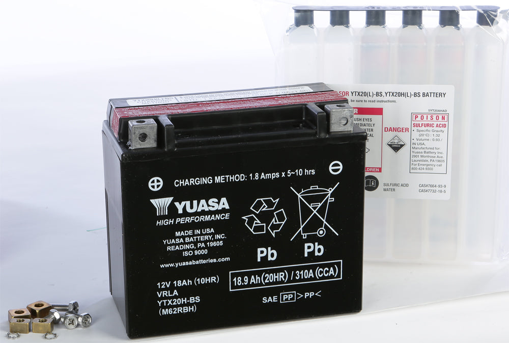 Yuasa Battery YTX20H-BS Maintenance Free (YUAM62RBH)