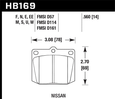 Hawk HPS Street Performance Brake Pads — Fits Classic Nissan & Toyota