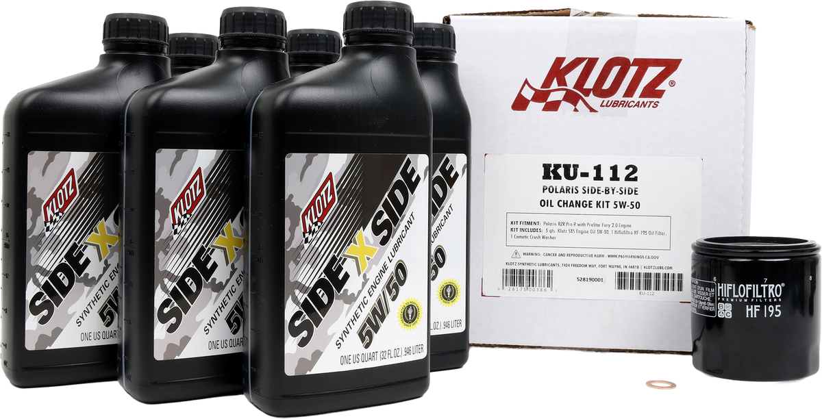 Klotz Polaris SXS 6QT Synthetic OIL Change KIT (KU-112)