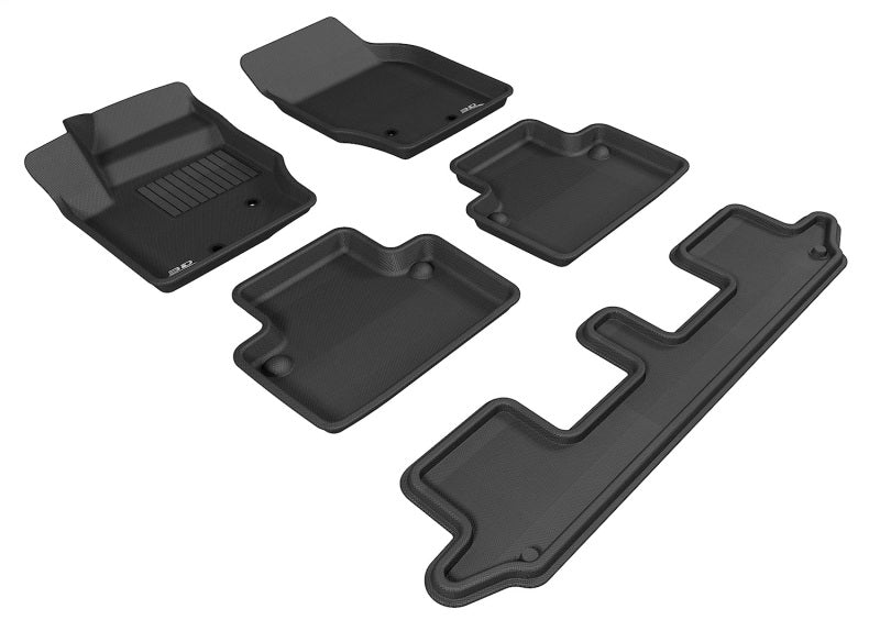 3D MAXpider 2003-2014 Volvo XC90 Kagu 1st & 2nd & 3rd Row Floormats - Black