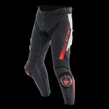 Cargar imagen en el visor de la galería, Dainese Super Speed Perforated Leather Pants Black/White/Red-Fluorescent Size - 46