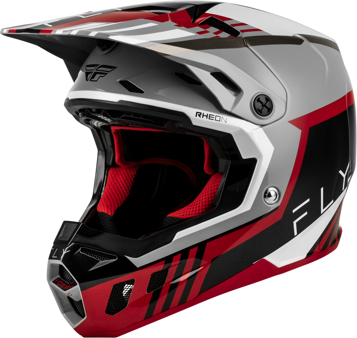 Fly Racing Formula CC Strike Helmet Grey/RED/Black/White SM (73-4362S)