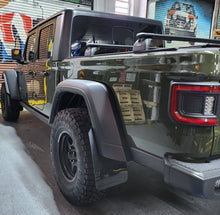 Load image into Gallery viewer, Rally Armor 19-23 Jeep JT Gladiator Mojave/Rubicon Black Mud Flap w/ Metallic Black Logo