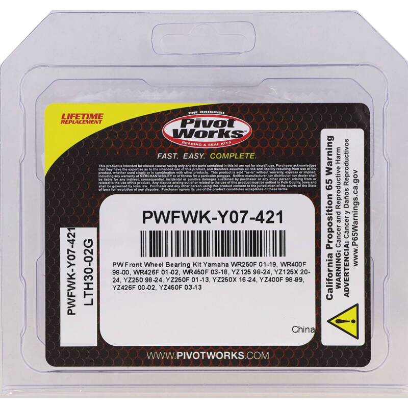 Pivot Works 98-23 Yamaha YZ125 PW Front Wheel Bearing Kit