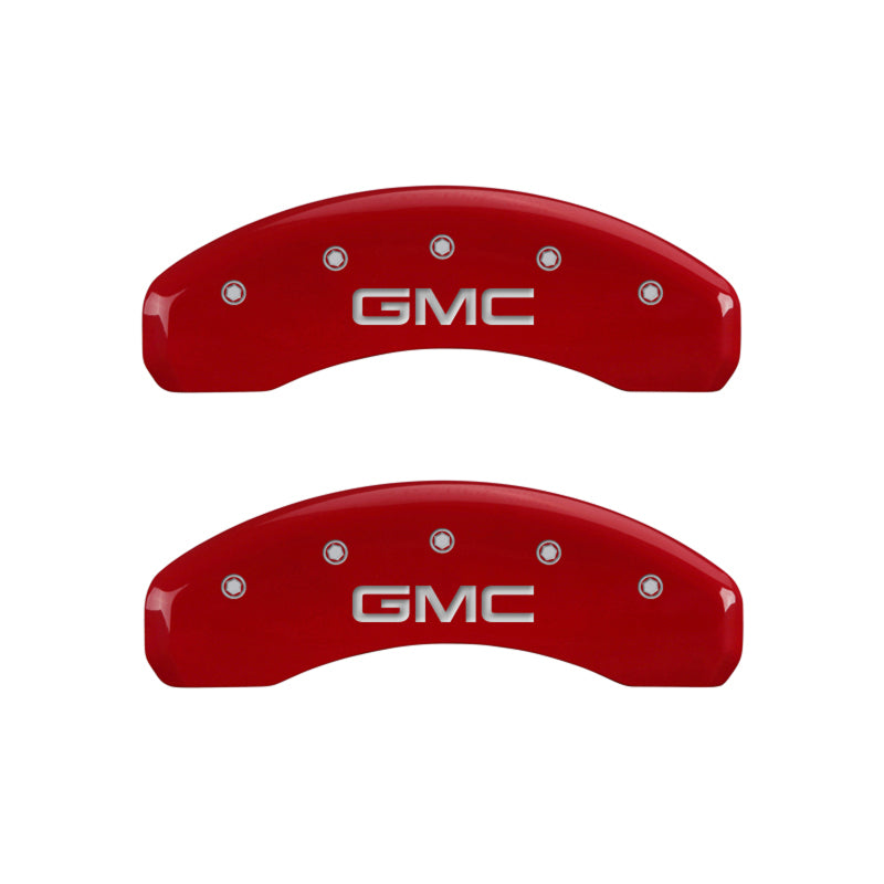 MGP Red Caliper Covers Engraved "GMC" Front & Rear for GMC Yukon (2015-2020)