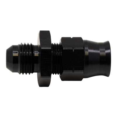 DeatschWerks 6AN Male Flare to 3/8in Hardline Compression Adapter - Matte Black