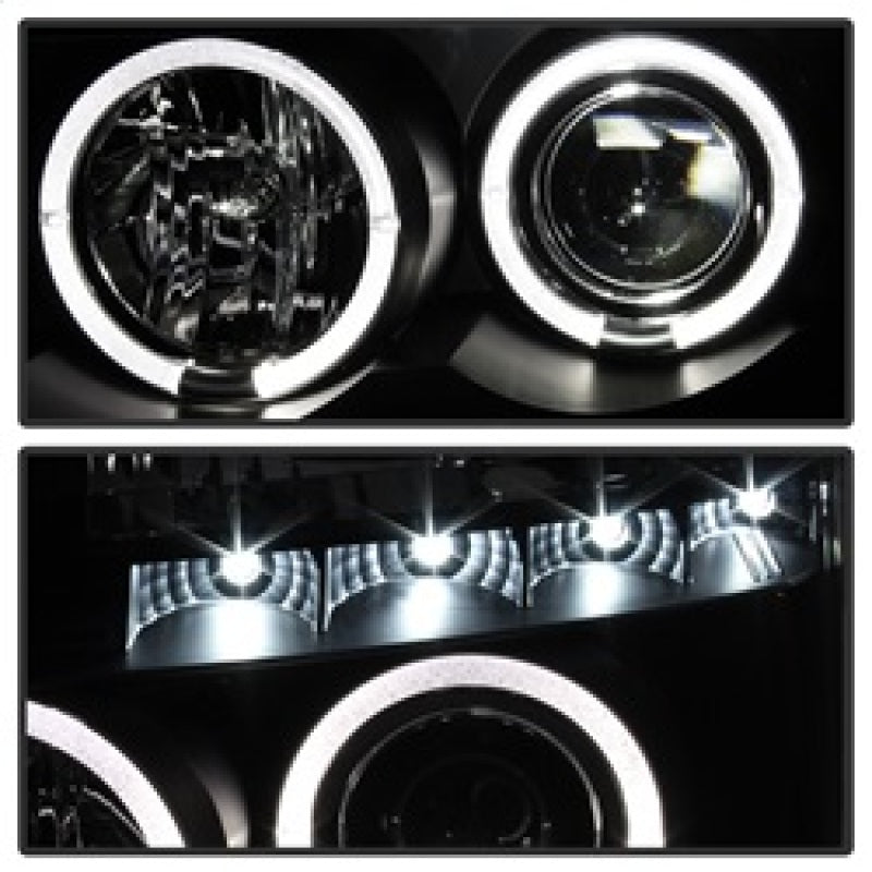 Faros delanteros de proyector LED Halo LED Blk Spyder Nissan Titan 04-14/Armada 04-07 PRO-YD-NTI04-HL-BK