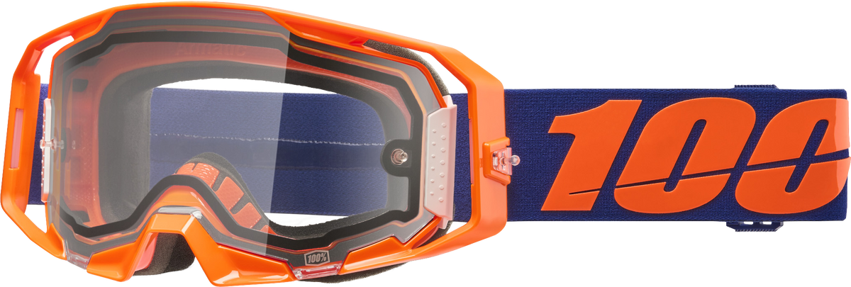 100-Percent Armatic Enduro Moto Goggle Neon Orange Clear (50070-10003)
