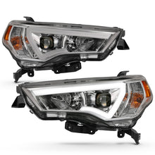 Cargar imagen en el visor de la galería, ANZO 14-18 Toyota 4 Runner Plank Style Projector Headlights Chrome w/ Amber