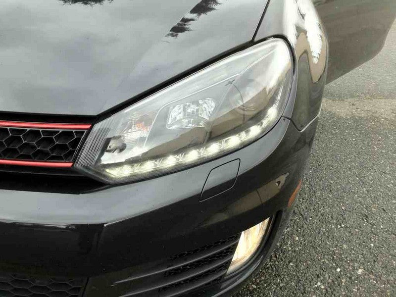 Spyder Volkswagen Golf/GTI 10-13 Projector Headlights Halogen Model- DRL Blk PRO-YD-VG10-DRL-BK