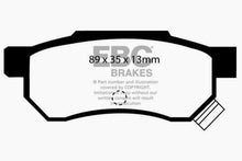 Load image into Gallery viewer, EBC 92-94 Acura Integra 1.7 Vtec Yellowstuff Rear Brake Pads