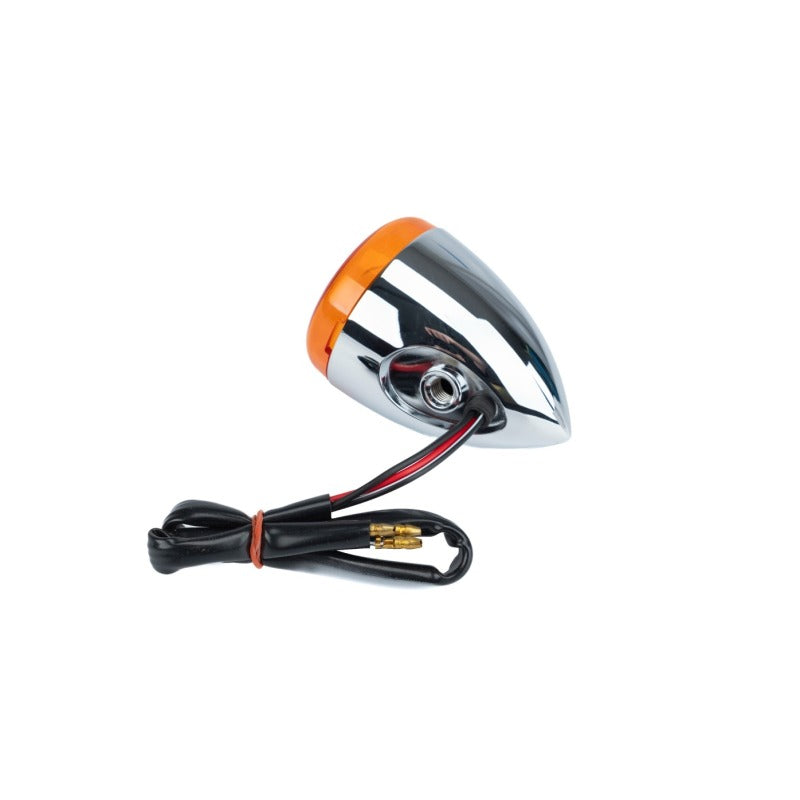 Bikers Choice Chrome Bullet Rear Turn Signal Amber Lens — Fits Harley-Davidson
