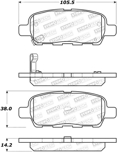 StopTech Sport Performance Rear Brake Pads — Fits 2010-2019 Nissan 370Z
