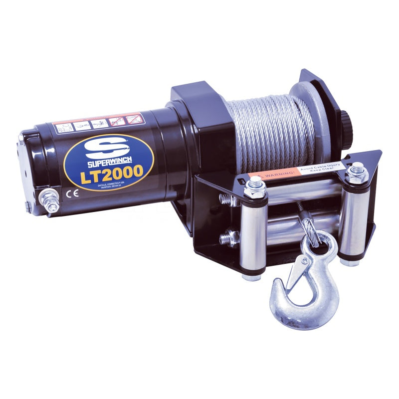 Cabrestante Superwinch LT2000 de 2000 libras, 12 V CC, 5/32 in x 49 ft, con cable de acero