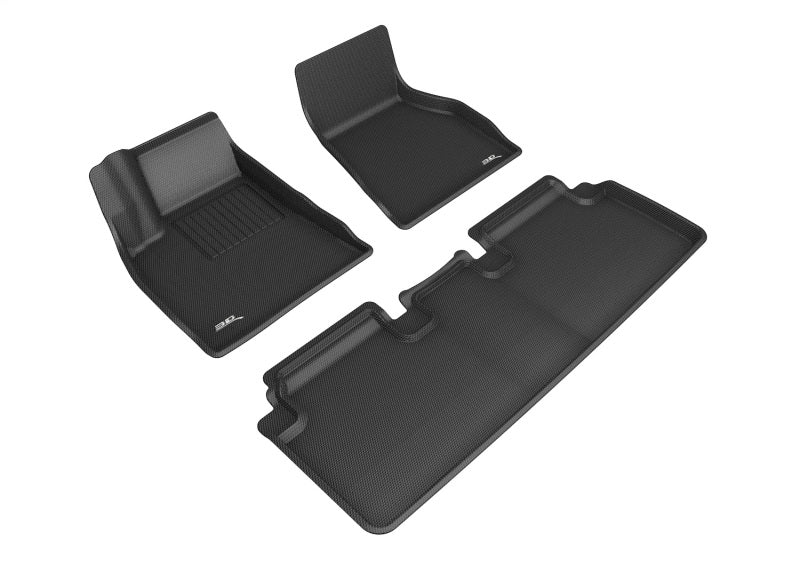 3D MAXpider 2015-2021 Tesla Model S Kagu 1st & 2nd Row Floormats - Black