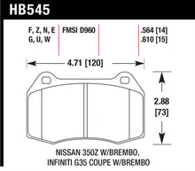 Cargar imagen en el visor de la galería, Hawk 03-07 G35/350z w/ Brembo Performance Ceramic Street Front Brake Pads