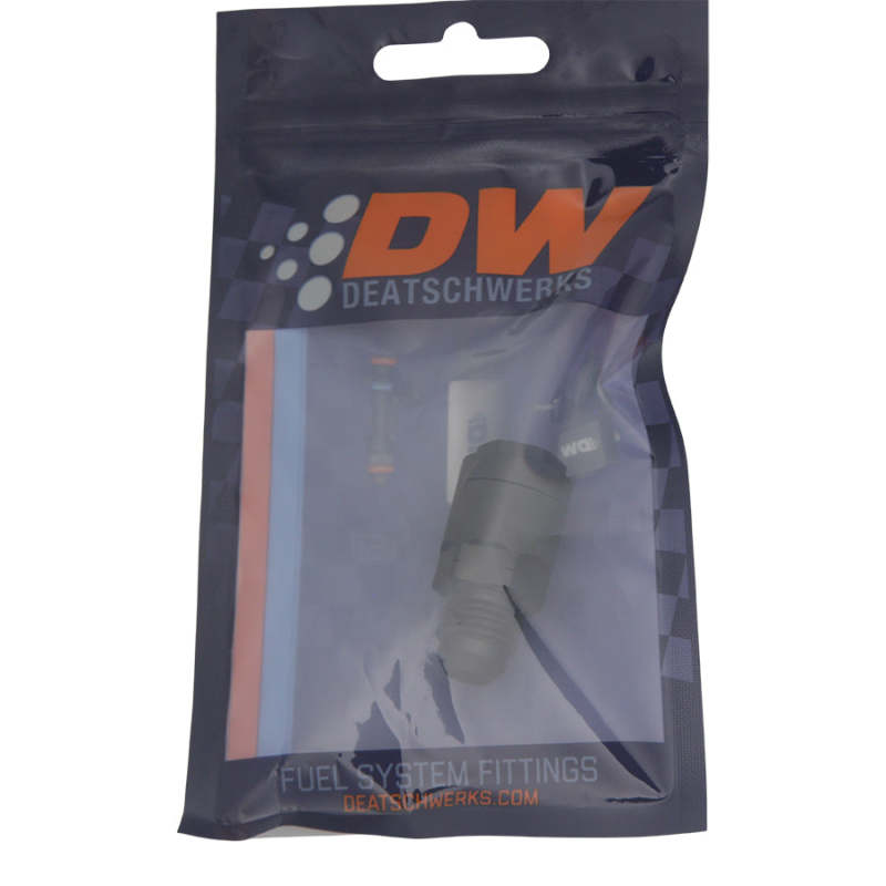 DeatschWerks 6AN Male Flare to 5/16in Female EFI Quick Connect Adapter - Anodized Matte Black