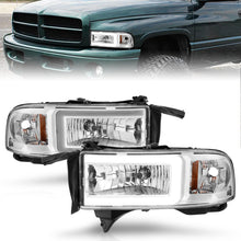 Cargar imagen en el visor de la galería, ANZO 94-02 Dodge RAM Crystal Headlight - w/ Light Bar Chrome Housing