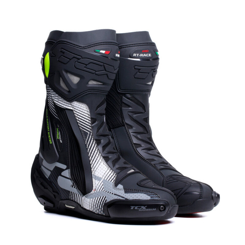 Bota de aire TCX RT-Race Pro, color negro, blanco y gris, talla 45