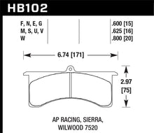 Cargar imagen en el visor de la galería, Hawk AP Racing 6/Wilwood DTC-50 Race Brake Pads