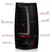 Cargar imagen en el visor de la galería, ANZO 2007-2014 Chevy Tahoe LED Taillight Plank Style Black w/Smoke Lens