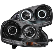 Cargar imagen en el visor de la galería, Faros delanteros con proyector ANZO 2006-2009 Volkswagen Rabbit con Halo negro (CCFL)