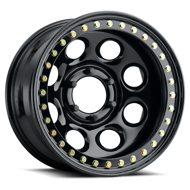 Rueda Raceline RT81 Rock 8 de 17 x 9,5 pulgadas/8 x 165,1 pulgadas de radios, con compensación de -44 mm y diámetro interior de 130,81 mm, color negro brillante